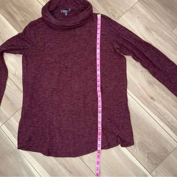 Lisa Rinna Collection Maroon Sweater stretchy tunic cowl neck - Picture 4 of 4
